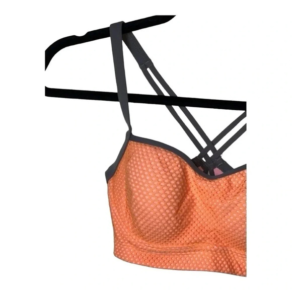 0343. Victoria's Secret‎ Sports Bra 32D Orange High Support Strappy Back - Picture 4 of 7